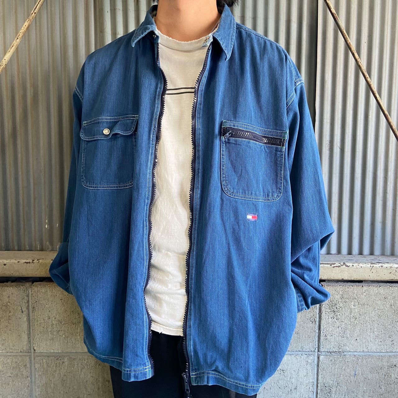 ビッグサイズ 90年代 トミーヒルフィガー コーデュロイ シャツ 