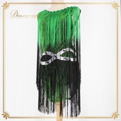 社交ダンス 衣装 ラテン ドレス ワンピース パーティ衣装 Leirena レイリーナ 黒 緑 グリーン系 ブラック系 フリンジ キラキラ 袖なし フリンジドレス ダンス衣装 ブラックグリーン スパンコール 装飾 豪華 演奏会 衣裳 おしゃれ 舞台 発表会 ジャズダンス 踊りやすい 伸縮素材 カスタムフィット ショートドレス 夜会 見せパン ひらひら