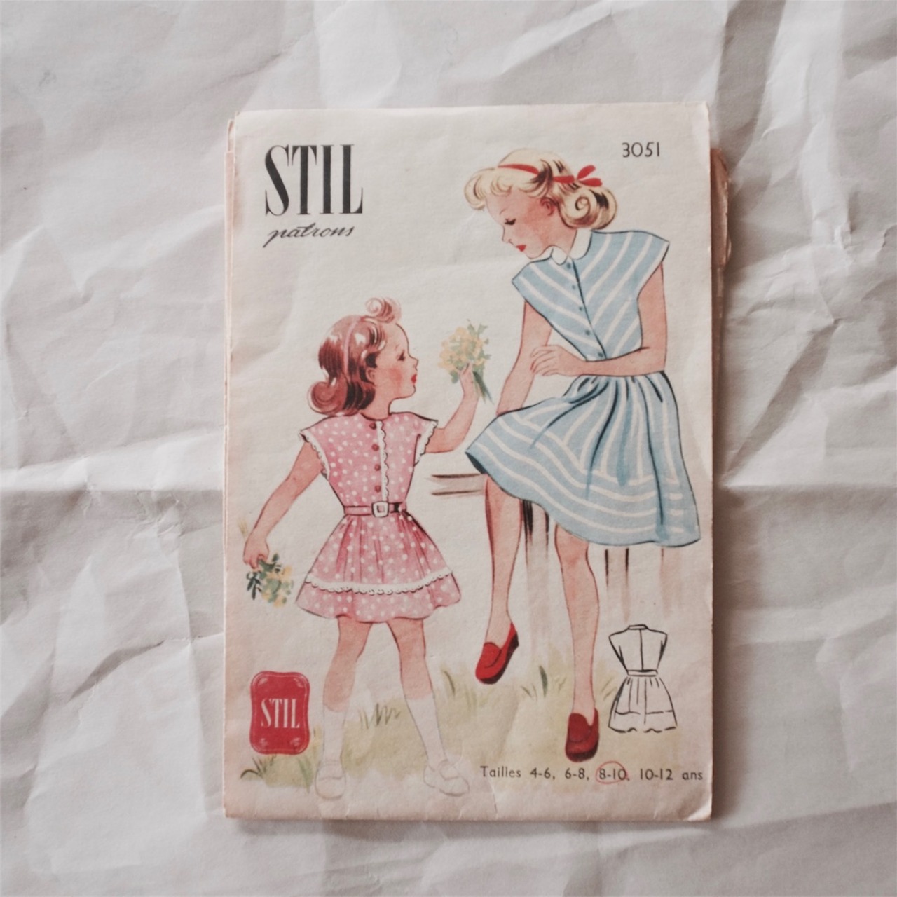 1948s France 永遠の子供服と型紙 女の子 パターン アンティーク