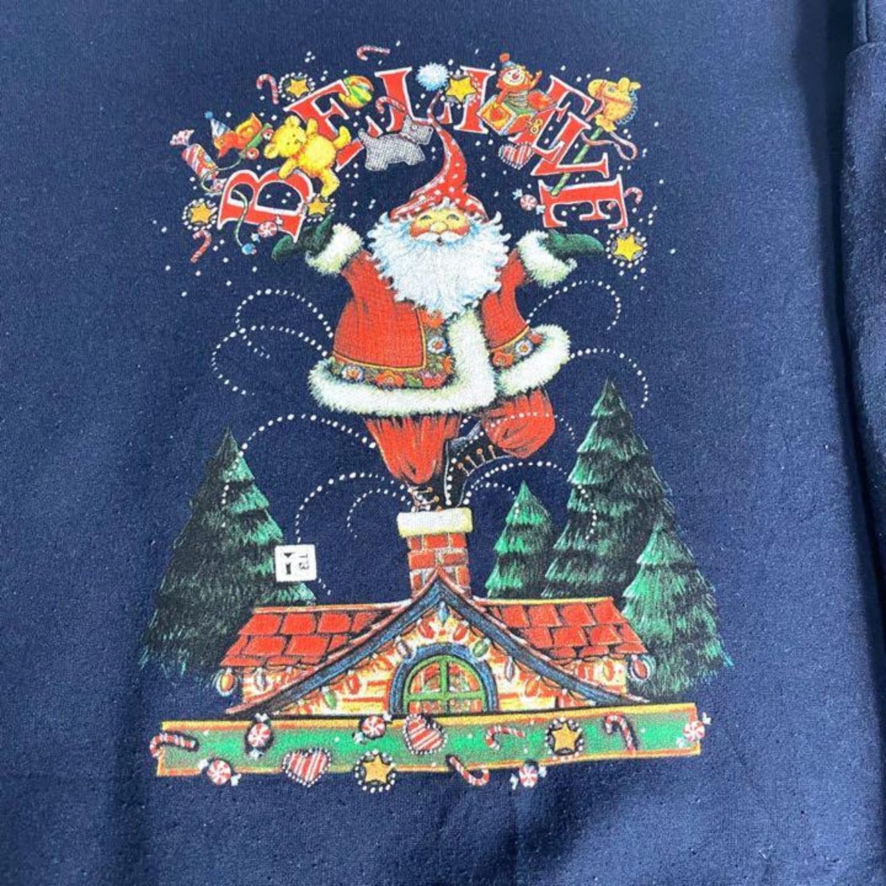 古着 スウェット トレーナー 90s サンタクロースゆるだぼ クリスマス 