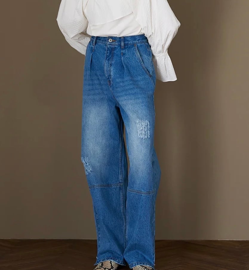 【YENN】ハイライズタックワイドデニム／HIGH RISE TUCK WIDE PT　[Y253-31101]