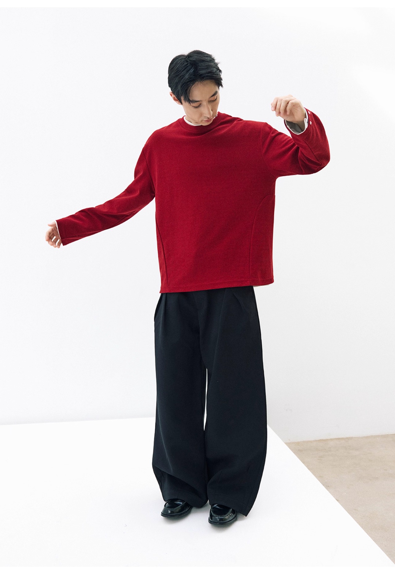 NORYBRAND Pleated A-line Wide Trousers