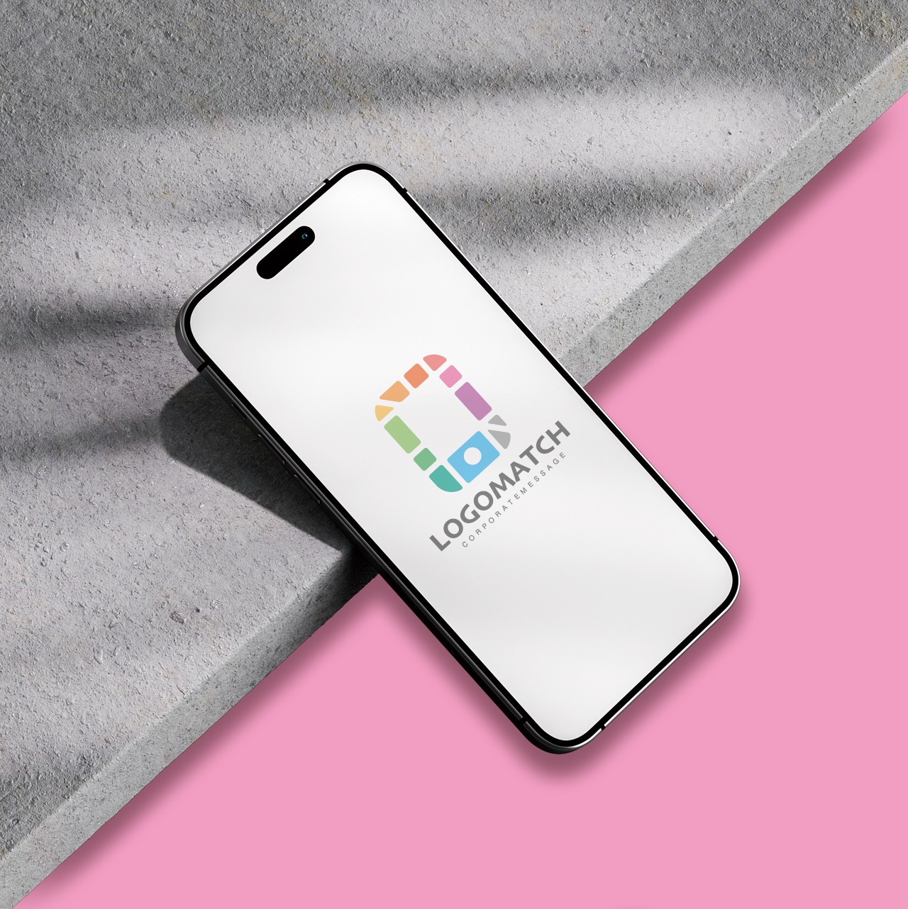 カラフルに繋がるOとスマートフォンのロゴ