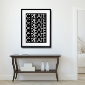 CREATE モダンアート｜白黒 タイポグラフィ｜洗練された部屋作りに  サイズ おしゃれポスターA2ポスター