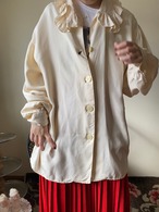 70s Silk Ruffle Blouse