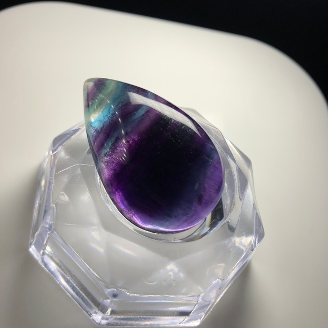 45 濃いフローライト 雫型ルース