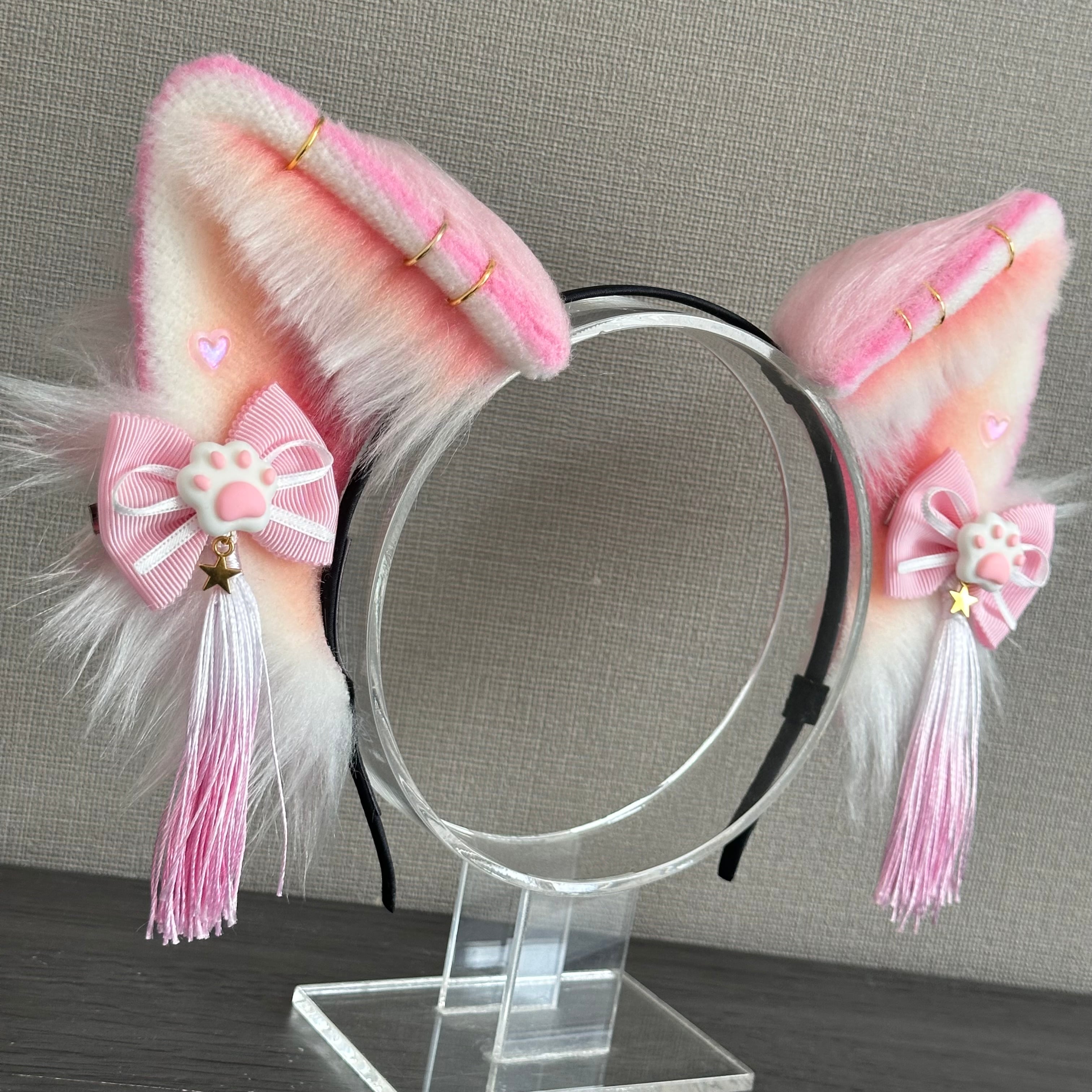 肉球リボンのケモ耳カチューシャ | 耳屋さん＊mimiyasan