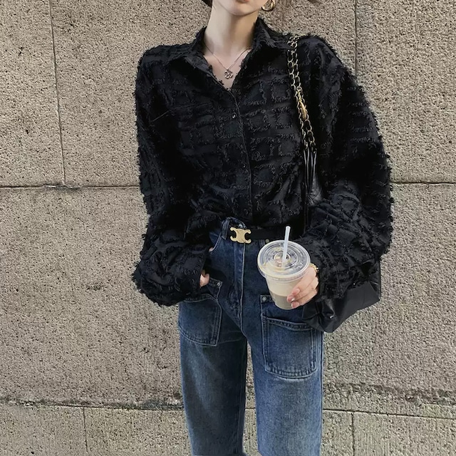 square jacquard shirt jacket 10172