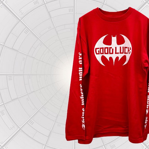 GOOD LUCK BAT ロンＴ レッド ※フロント＆袖プリント