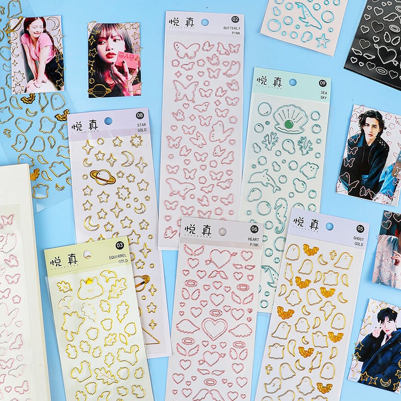 キラキラ☆ゆるかわいい縁取りシール | select momo˚✧紙もの