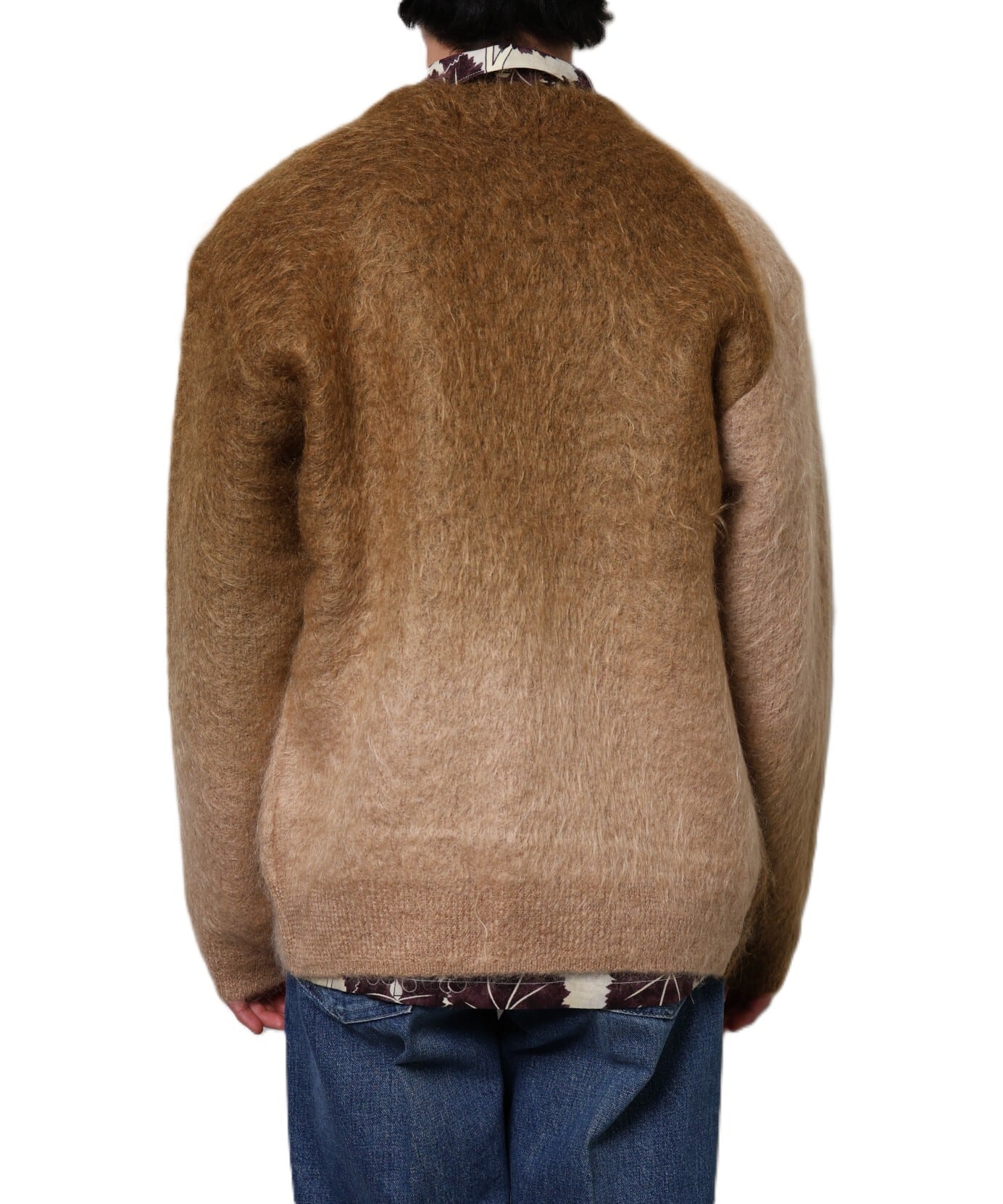 UNUSED / US2376 GRADATION MOHAIR CARDIGAN (MOCHABROWN