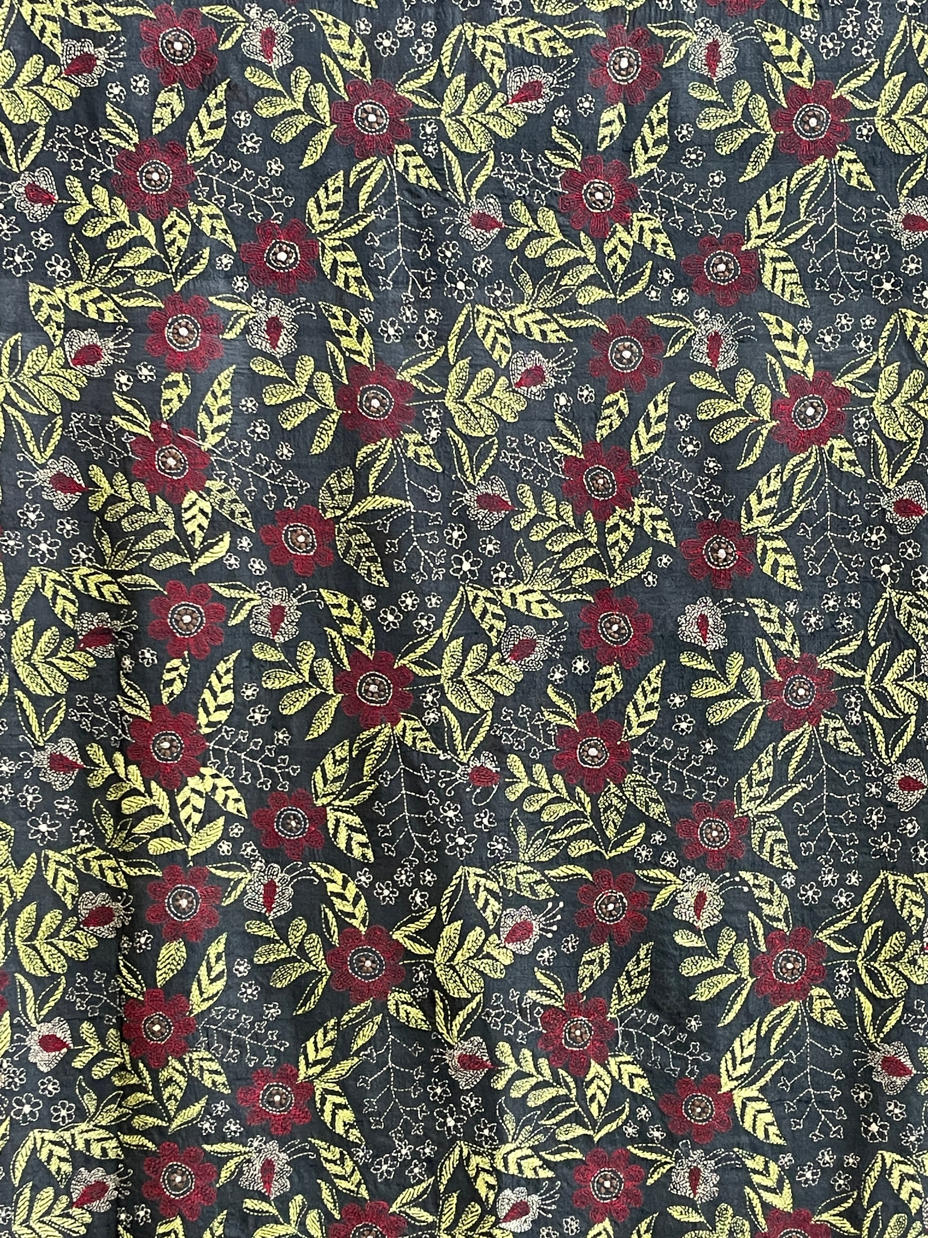 "Kantha embroidery" Antique stole カンタ手織り シルクストール(アンティーク)