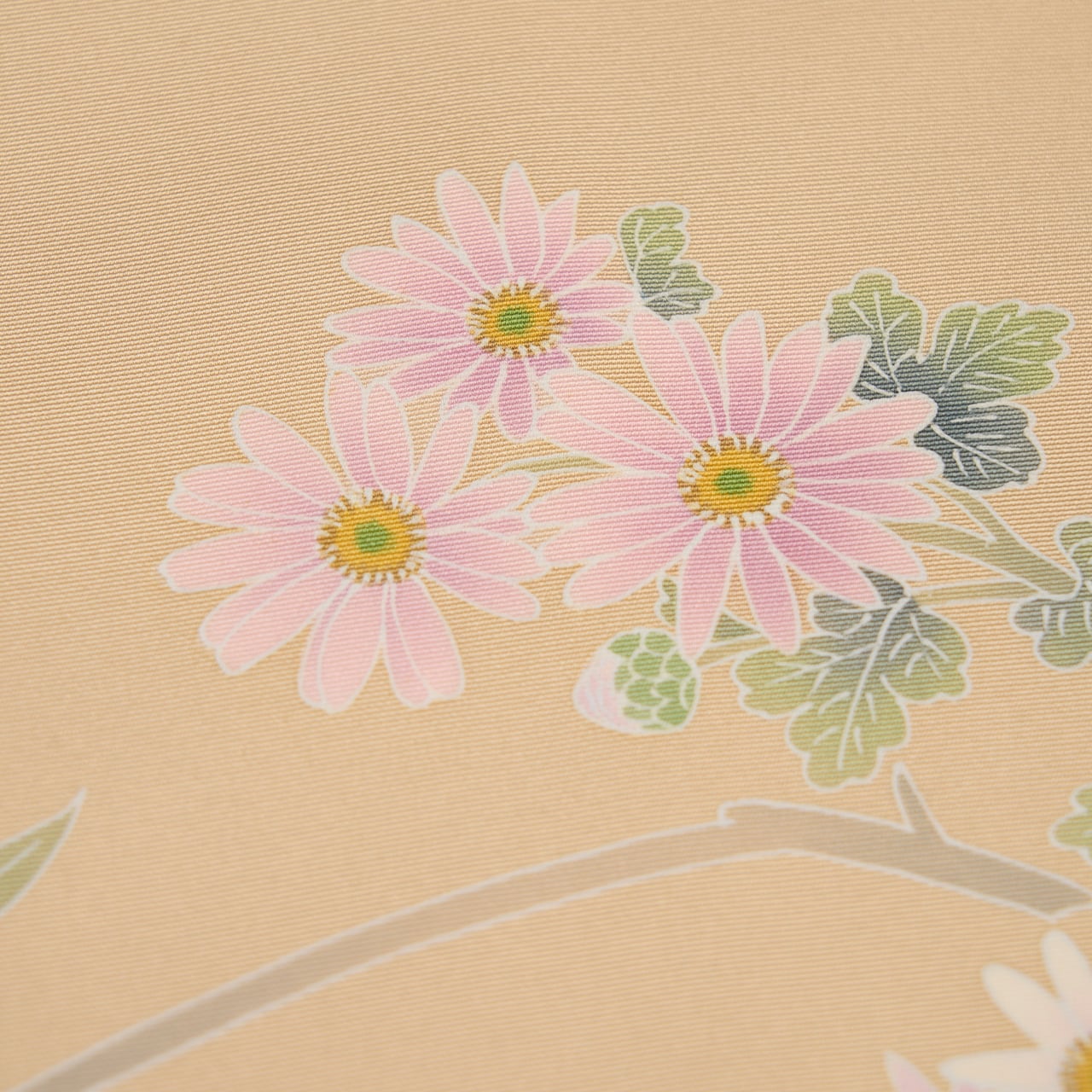 野菊とムラサキシキブのお花 友禅名古屋帯【中古】 | かわの屋