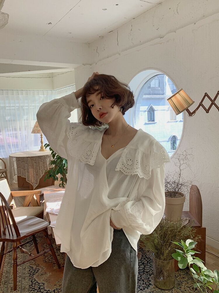 レトロ ゆったり ふわふわ ガーリー 透け感 セクシーカジュアル フリル ...