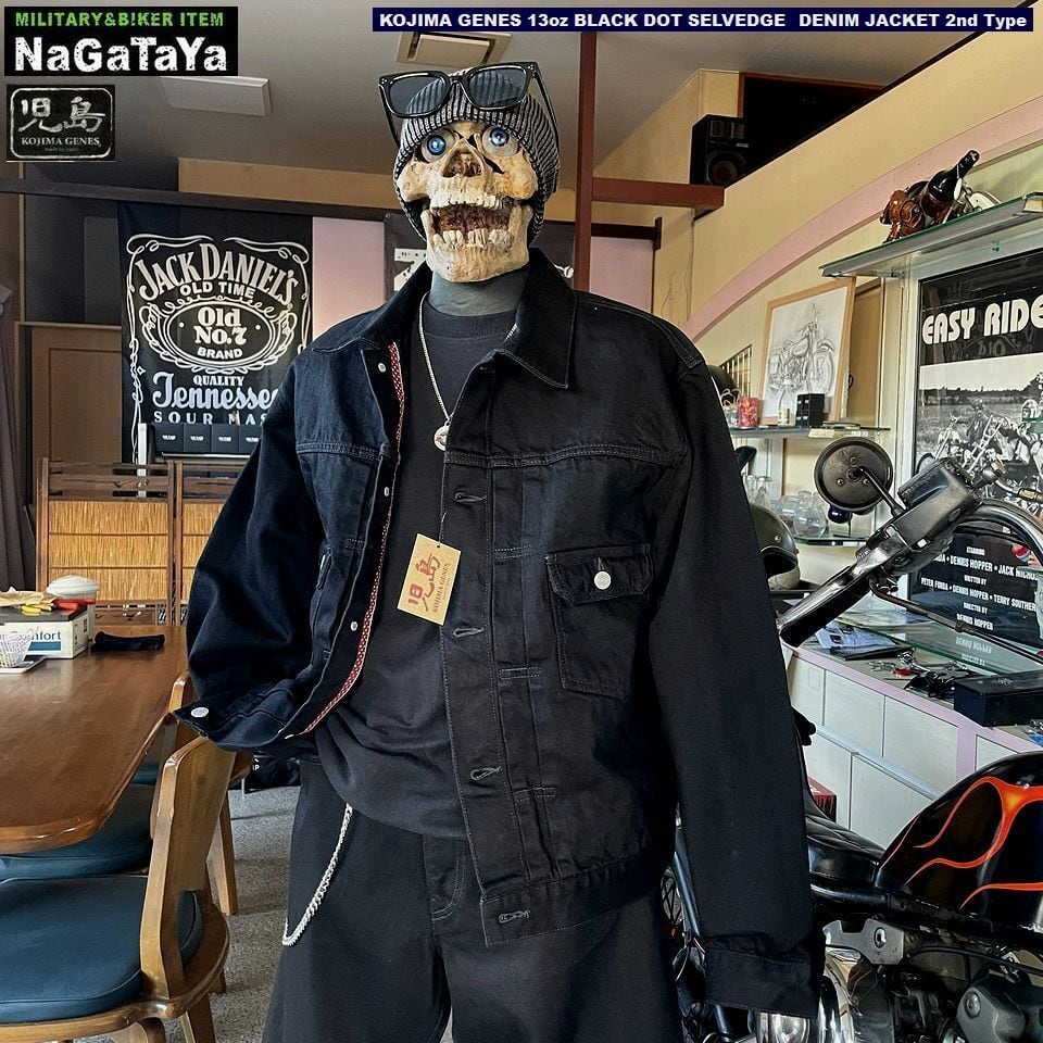 児島ジーンズ KOJIMA GENES 13oz セルビッチ ブラック ドット