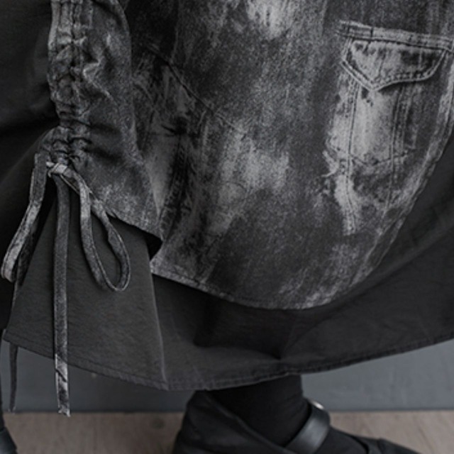 Drawstring gradient skirt C0965