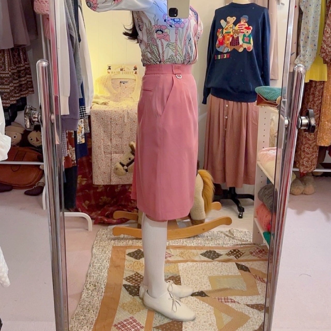 Christian Dior / pink semi tight skirt