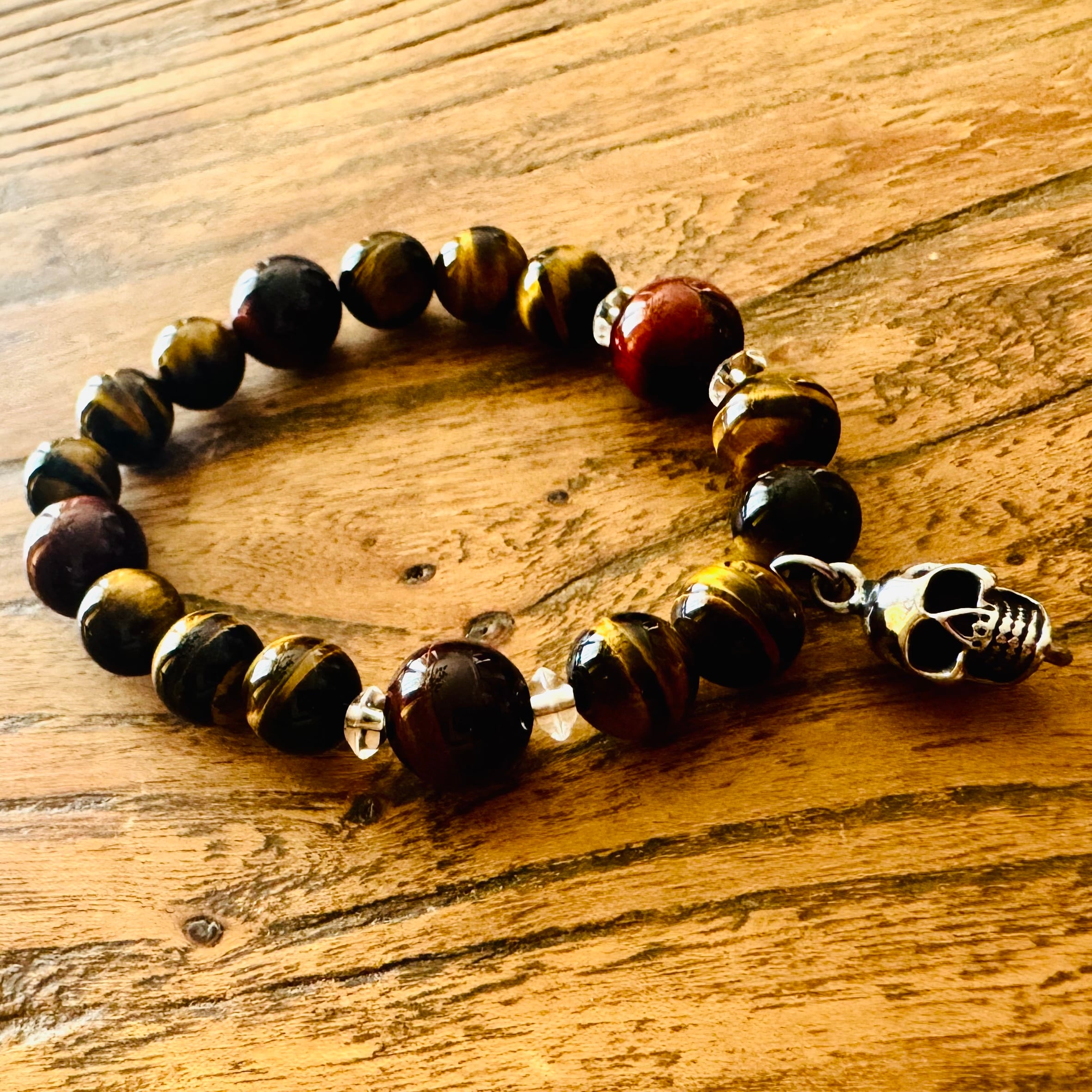 スカル×タイガーアイブレスレット