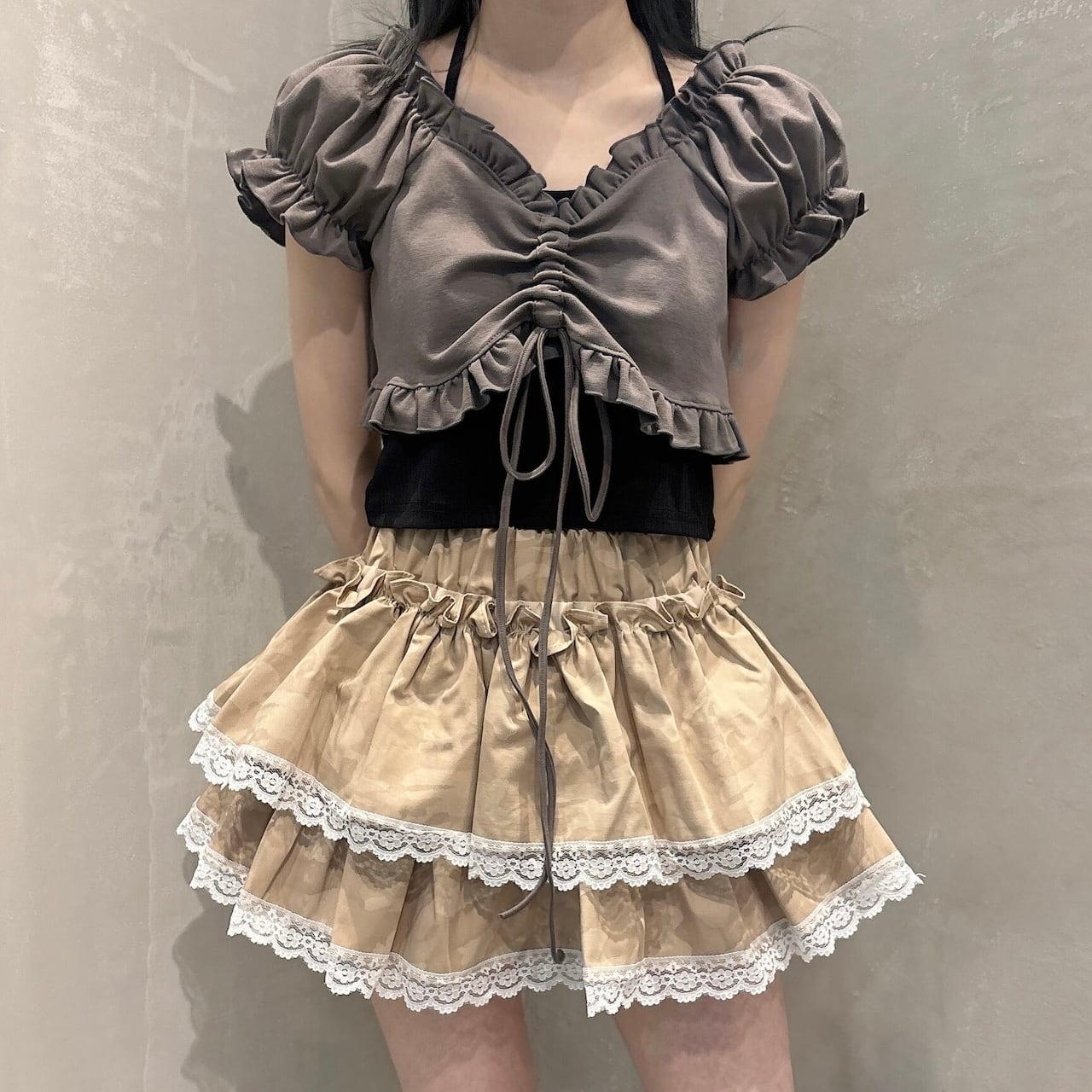shirring ensemble top / LITTLE | BANK