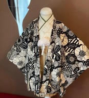 ★【受注製作】モダン大フローラル柄　羽織袴3点セット 半襦袢・SIZE100 男の子の祝い着  羽織 袴　