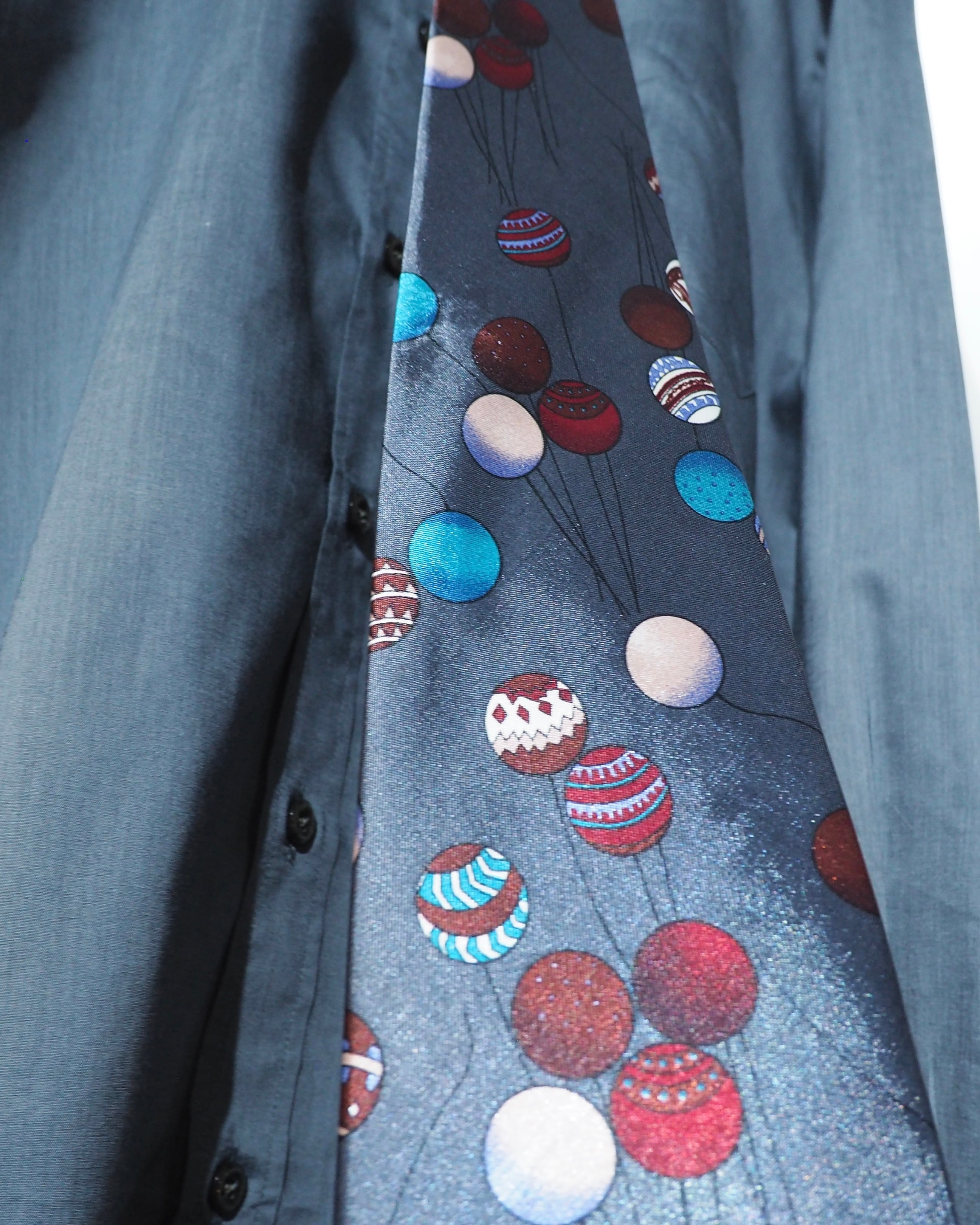 1990s Multi color Balloon pattern vintage Tie