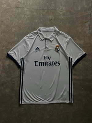 adidas Real Madrid ホームユニフォーム ゲームシャツ climacool L ホワイト
