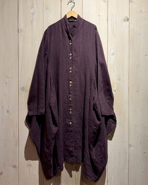 【a.k.a.C.a.k.a vintage】80's〜90's “変形” Euro Vintage Long Linen Shirt Jacket