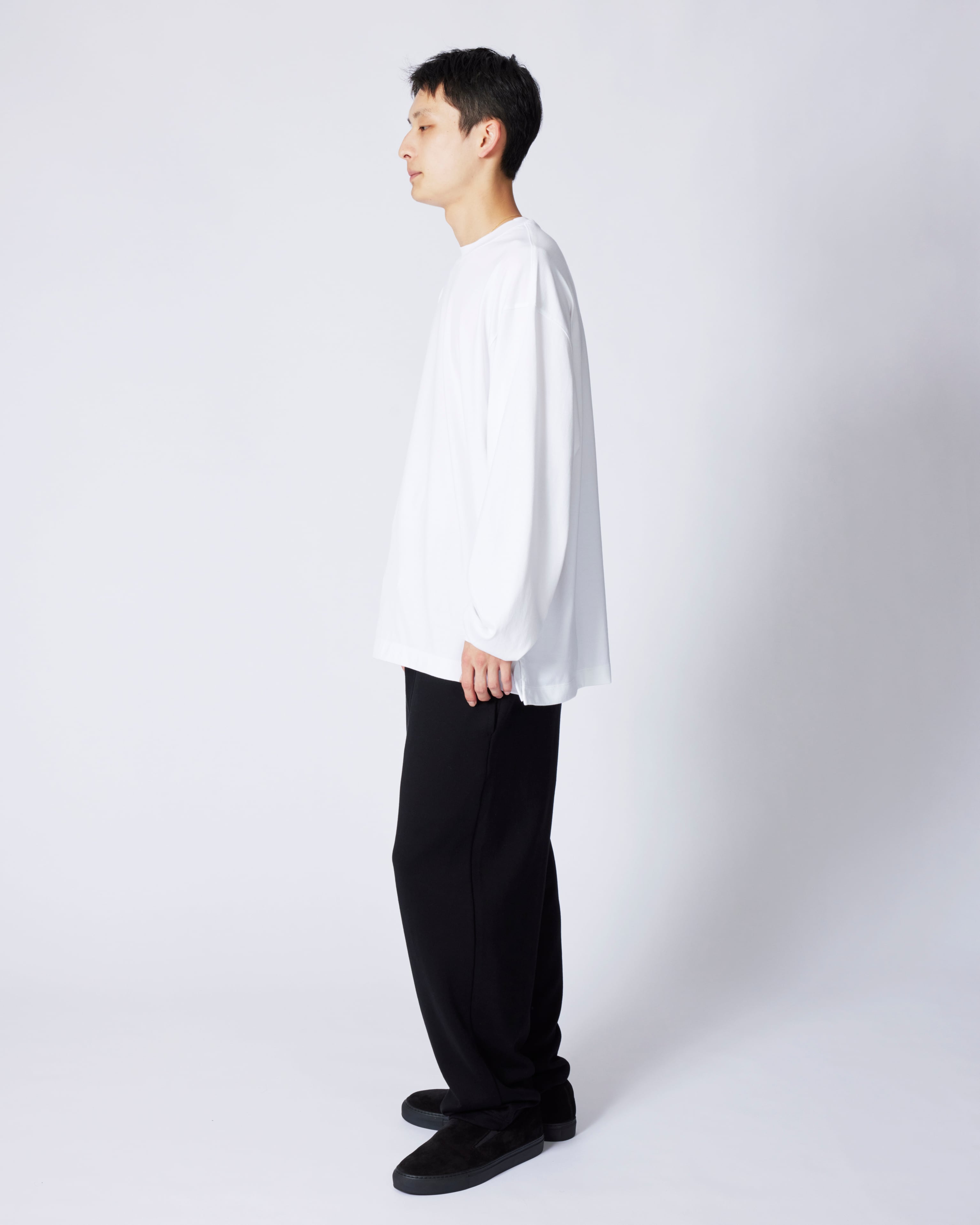 everyone rich cotton long sleeve tee shirt (WHITE) | everyone