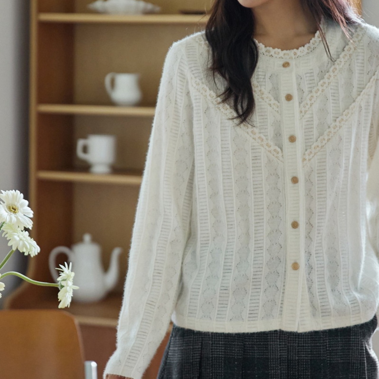 かぎ編みレースブラウス W01021