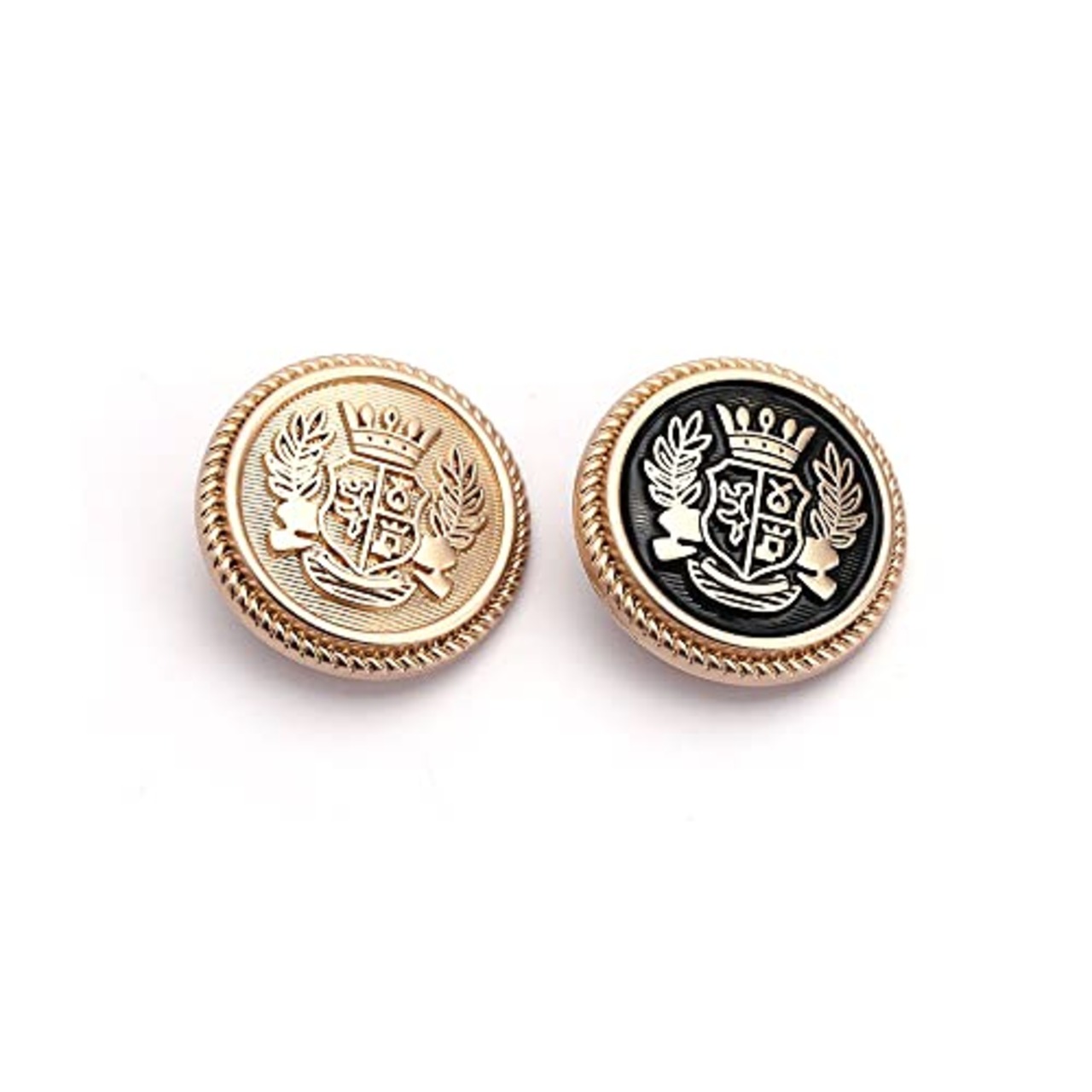 ブレザー ボタン 16個セット 直径15mm/20mm/25mm メタルボタン 交換 補修 学生服/スーツ/コートなど 洋服用 アクセサリー DIY 手作り (ゴールド)