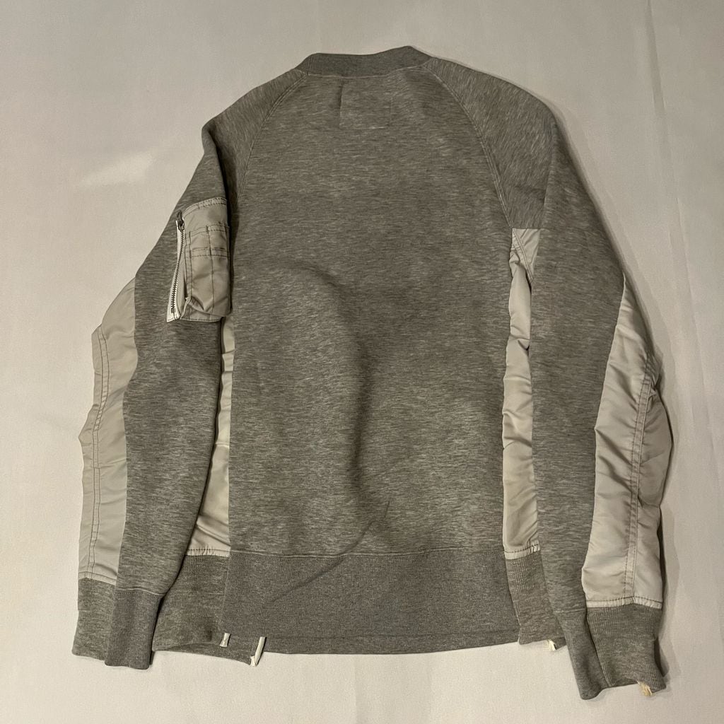 sacai SCM-032 古着メンズサイズ2 Sacai サカイ MA-1 Pullover Sponge Sweat SCM-032 グレー size