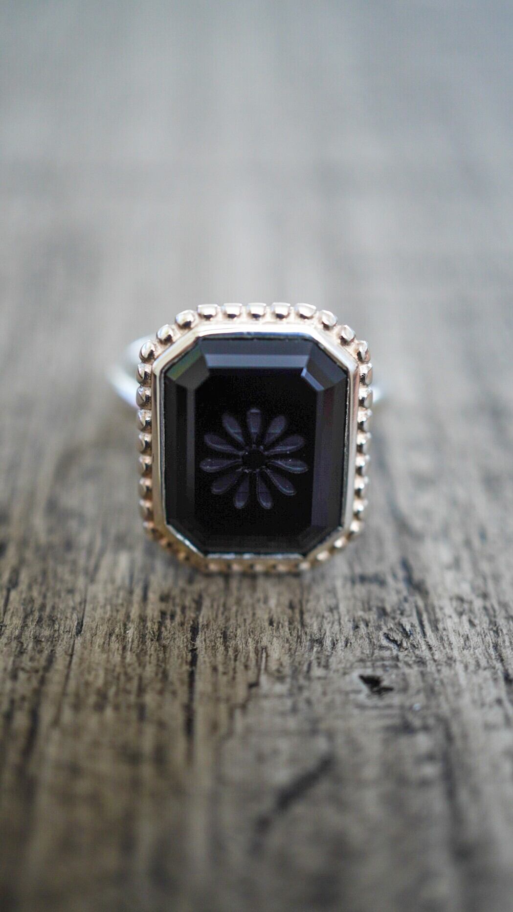 USED】TIFFANY&Co. ティファニー ブラック オニキス デイジー リング  