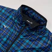 MIZUNO GOLF ミズノ ゴルフ チェック柄 ブレスサーモ 中綿 ジップアップ ジャケット サイズ LL /メンズ/ブルー系/スポーツ