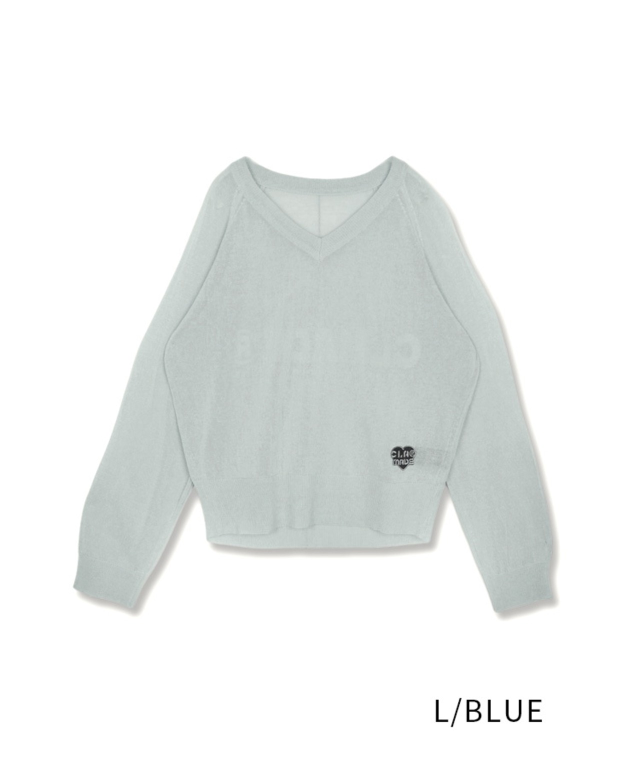 ロゴVネックシアーニットTOPS (L/BLUE)　CQ-49014
