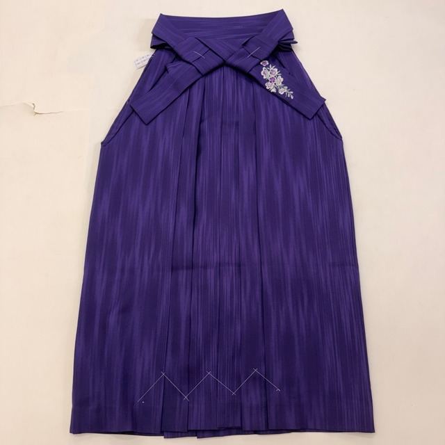 袴 L size 紐下丈95cm 行灯袴 卒業袴 女性用袴 紫 縞 中古 5892