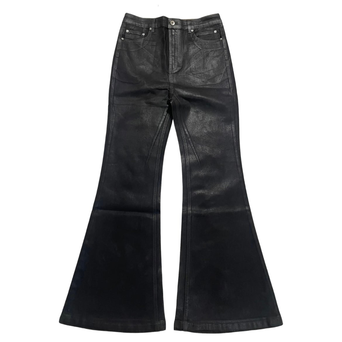 Flared cross coating denim pants | saintgoat