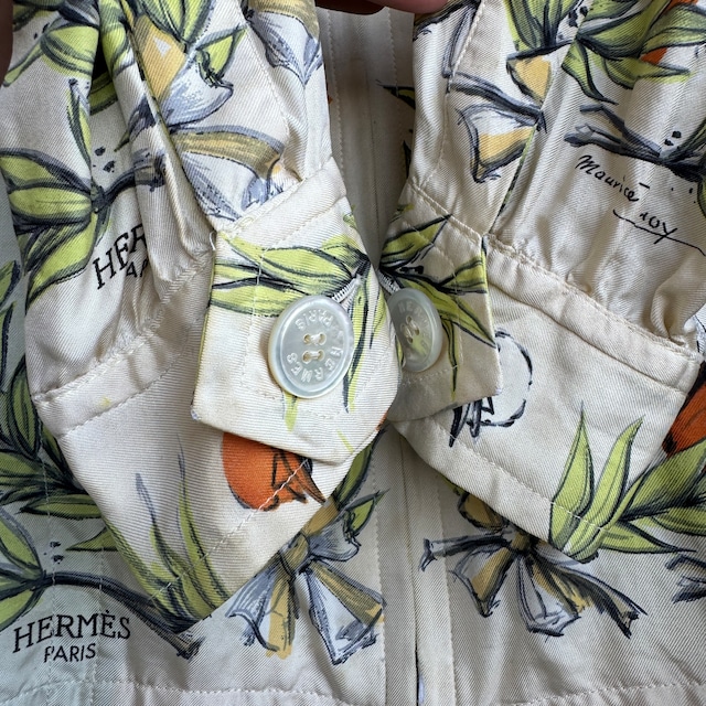 HERMES ジップアップフーディー シルク オールドエルメス 古着 画像11