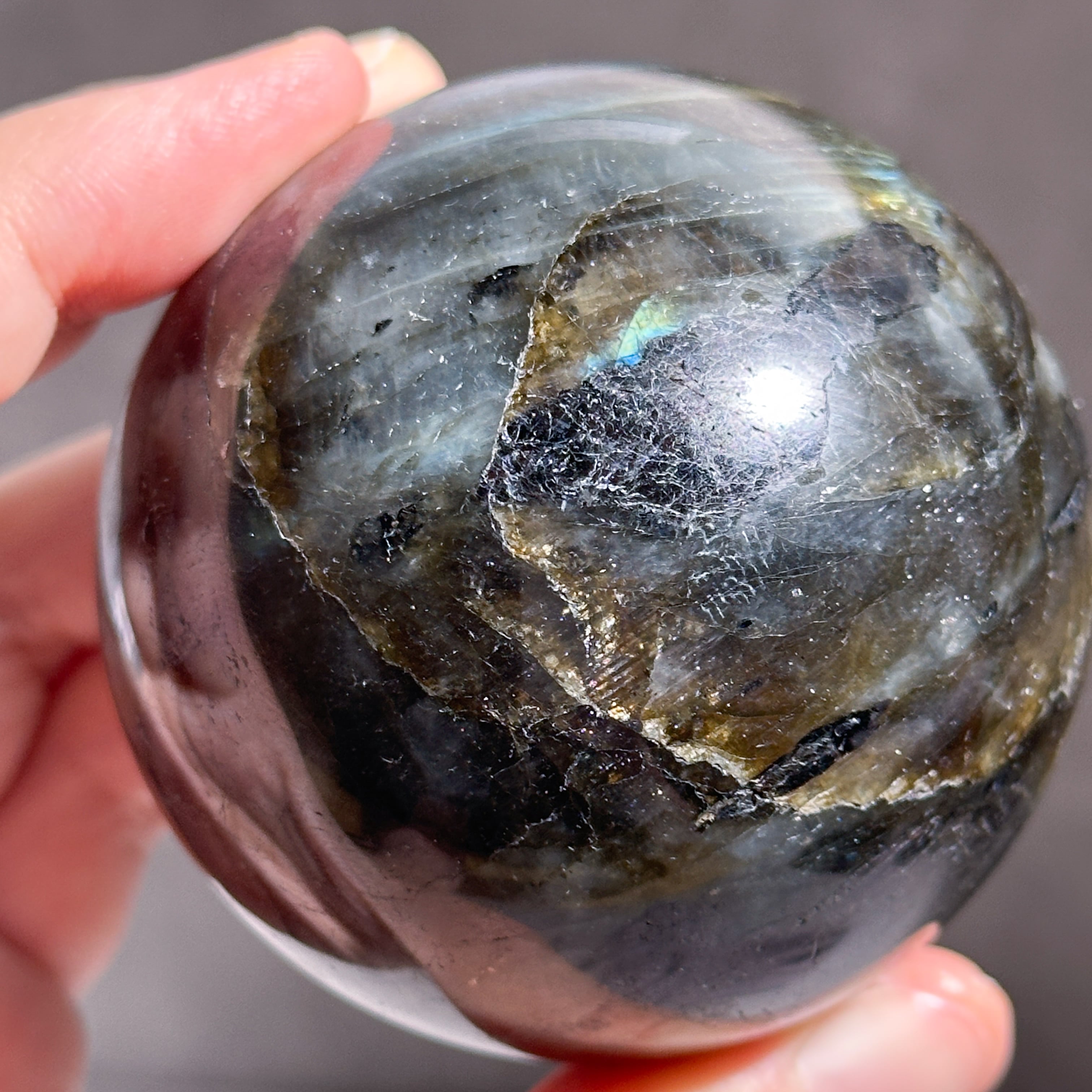 Bigラブラドライト スフィア 92◇ Labradorite ◇天然石・鉱物