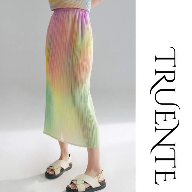 dreaming rainbow gradient pleated skirt 1043