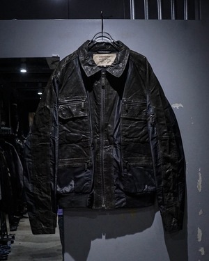 【add (C) vintage】“CHEVIGNON” Leather × Nylon Switching Vintage Jacket