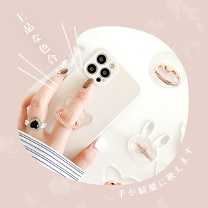 クリア スマホリング ピンクゴールド キラキラ インスタ映え ec-090