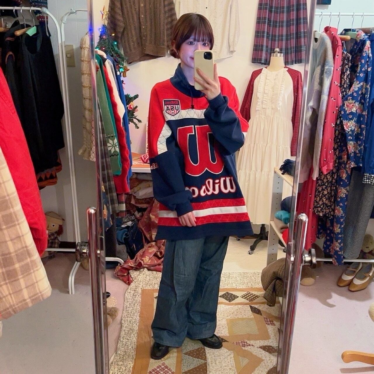 wilson / red navy high neck sweat