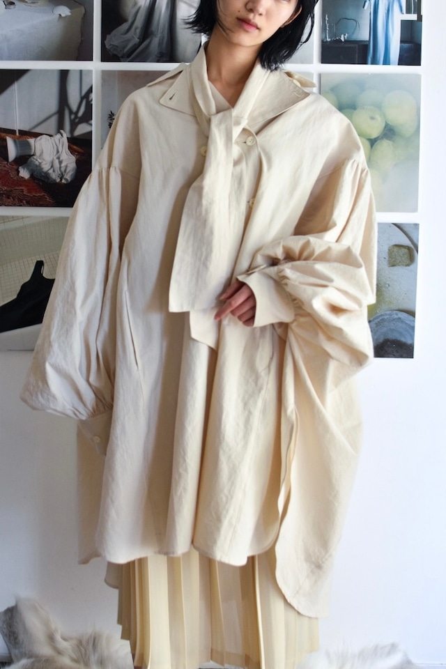 Eicayoshinari WASHI COTTON PONCHO SHIRT