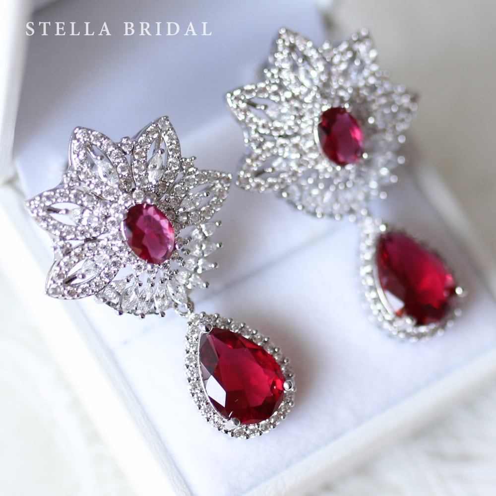 キュービックジルコニア ブライダルイヤリング&ピアス ジネット