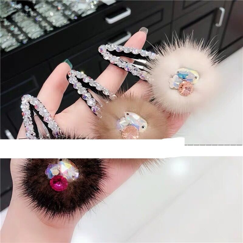 8カラー】ラインストーン キラキラ ヘアピン ベージュ グレー ヘア