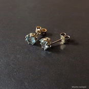 ヴィンテージジュエリー 9ctゴールド 天然トパーズ ピアス(ソーティングメモ付)