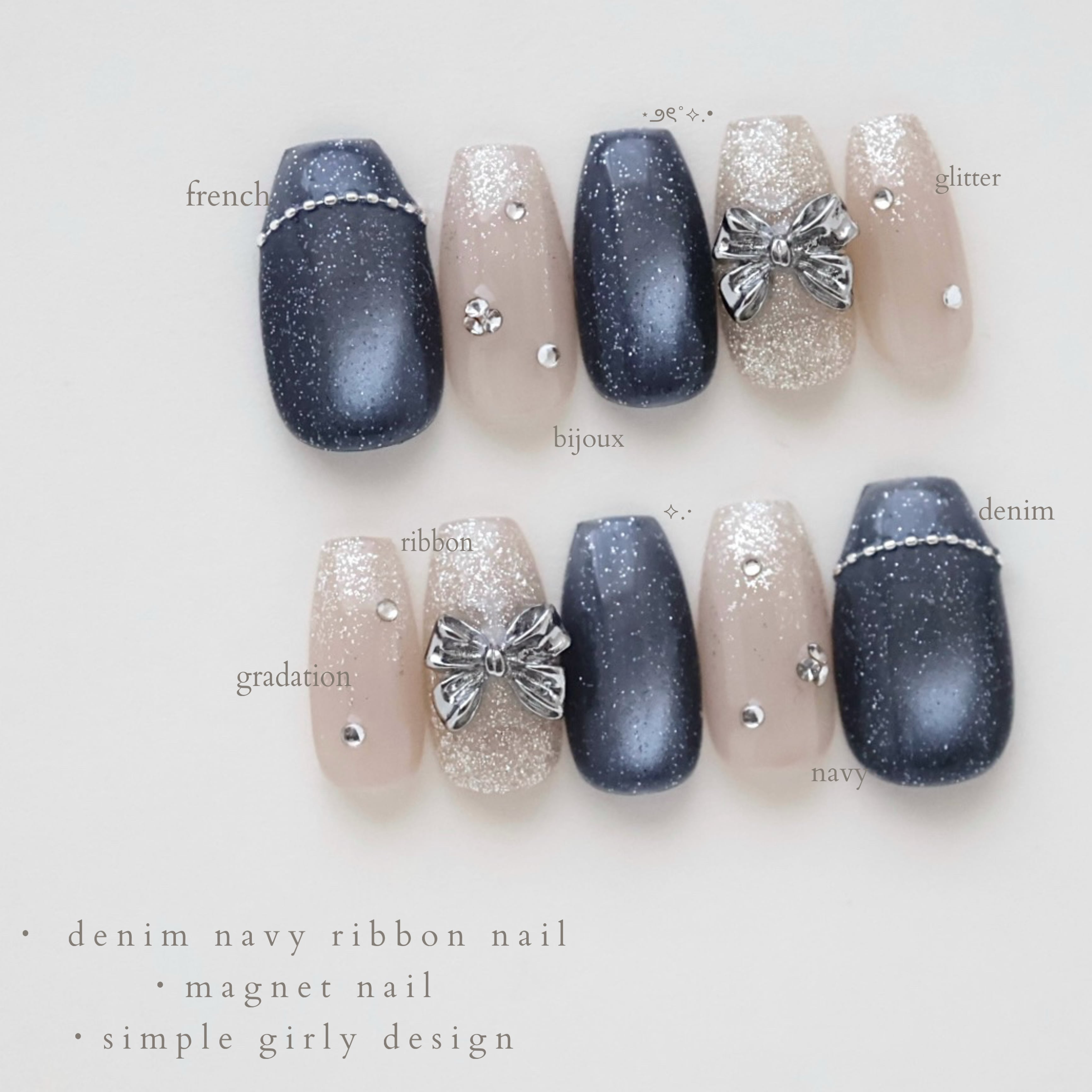 size order】ネイルチップ マグネットネイル シンプル 夏ネイル