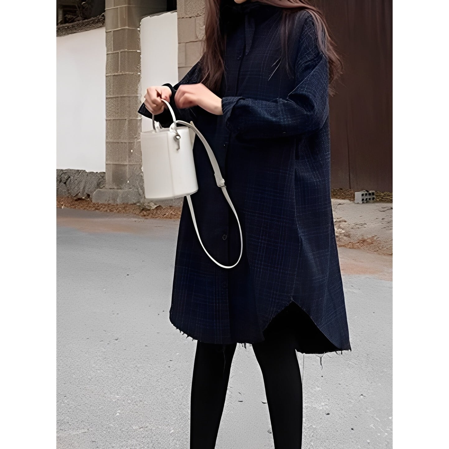 カットオフ ロングチェックシャツ【L-3XL】 2color RA2908