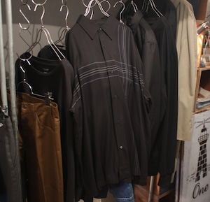 Black Asymmetry Line Rayon Shirt