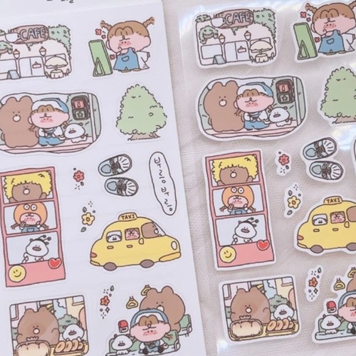 fluffy button〔sticker -외출-〕